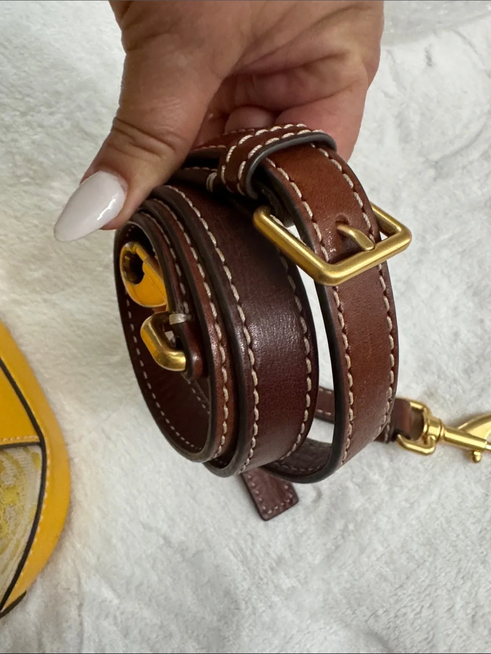 Tory Burch Yellow Logo Jacquard Drawstring Mini Bucket Bag